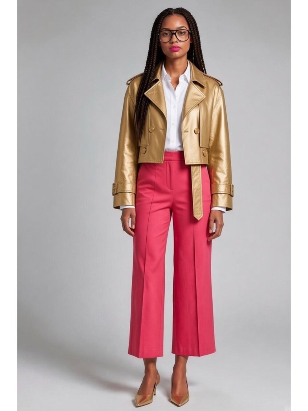 Anthropologie Maeve Hot Pink Pintuck Cropped Wide Leg Pants NEW Size 4 petite